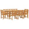 vidaXL Ensemble de salle &agrave; manger pour jardin 9 pc Marron