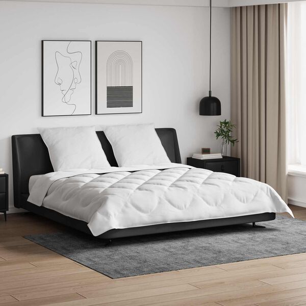 vidaXL Duvet toutes saisons avec oreiller 3 pcs Blanc Microfibre