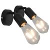 vidaXL Projecteur 2 pcs avec ampoules &agrave; filament 2W Noir E27