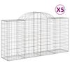vidaXL Paniers &agrave; gabions arqu&eacute;s 5 pcs 200x50x100/120 cm fer galvanis&eacute;