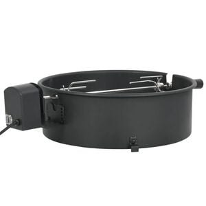 vidaXL Kit d'anneau de r&ocirc;tissoire barbecue 47 cm Noir