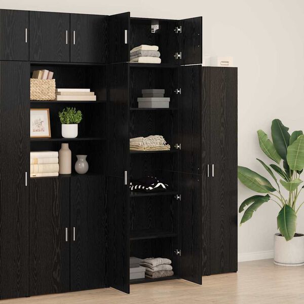 vidaXL Armoire de rangement 3 pcs Ch&ecirc;ne noir