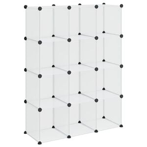 vidaXL Cubes de rangement 12 pcs Transparent PP