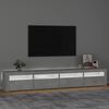 vidaXL Meuble TV avec lumières LED Gris béton 240x35x40 cm