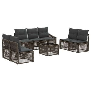 vidaXL Ensemble de canap&eacute; de jardin 8 pc Gris polyrotin