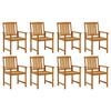 vidaXL Chaises de jardin lot de 8 Bois d'acacia solide