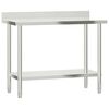vidaXL Table de travail de cuisine avec dosseret 110x55x93 cm inox