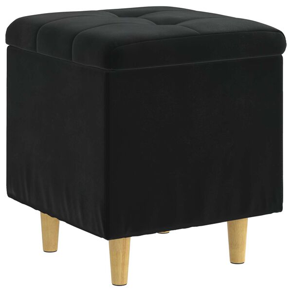 vidaXL Pouf de rangement avec coussin Noir 40 x 40 x 45 cm Velours