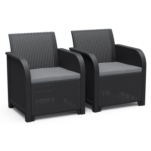 Keter Chaises de jardin Rosalie lot de 2 Graphite