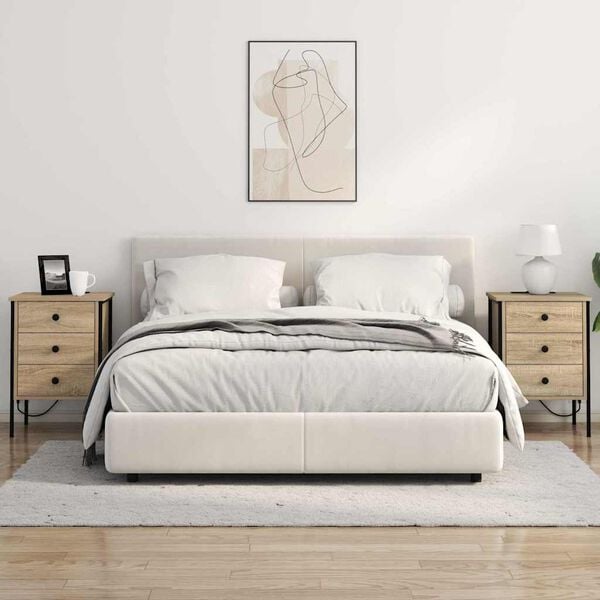 vidaXL Cabinet de chevet avec tiroir Chêne Sonoma 42 x 41 x 61 cm