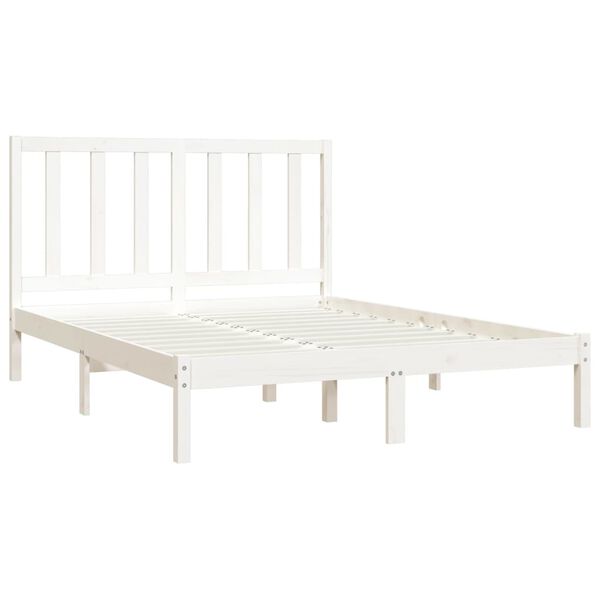vidaXL Cadre de lit sans matelas blanc bois de pin massif 140x190 cm
