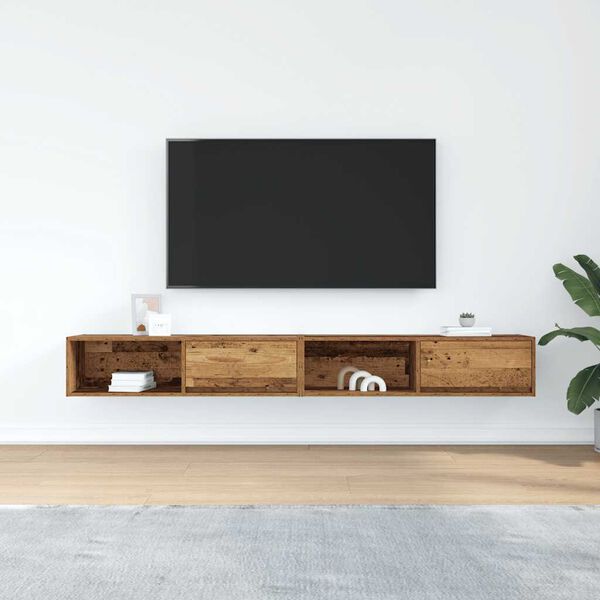 vidaXL Meubles TV 2 pcs vieux bois 100x31x25,5 cm bois d'ingénierie