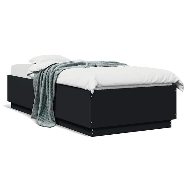 vidaXL Cadre de lit sans matelas noir 100x200 cm