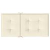 vidaXL Coussins de chaise de jardin &agrave; dossier bas lot de 4 cr&egrave;me