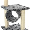 vidaXL Arbre à chat avec griffoirs en sisal 65 cm Gris Motif de pattes