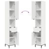 vidaXL Cabinet de salle de bain Blanc brillant 31,5 x 33 x 190 cm