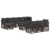 vidaXL Ensemble de canap&eacute; de jardin 11 pc Gris polyrotin