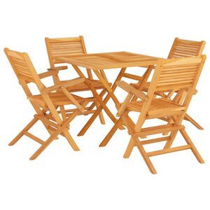 vidaXL Ensemble &agrave; manger de jardin 5 pcs Bois de teck massif