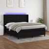 vidaXL Sommier &agrave; lattes de lit matelas et LED Noir 160x200 cm Tissu