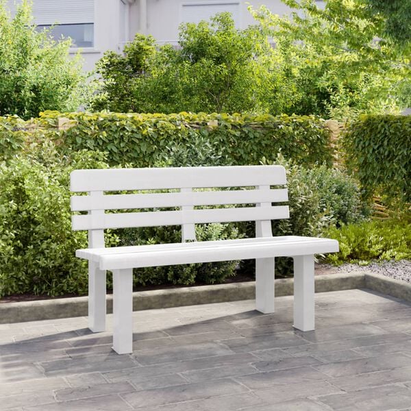 vidaXL Banc de jardin blanc 110x52x71 cm polypropyl&egrave;ne