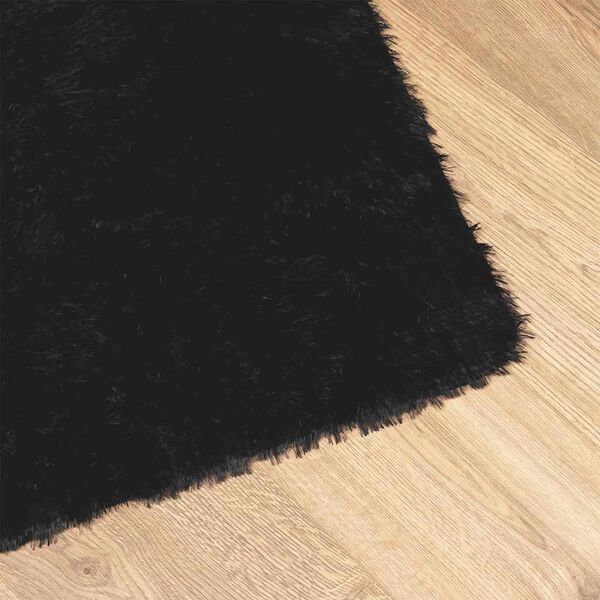 vidaXL Tapis shaggy à poils longs NAVARRA noir 160x230 cm polyester