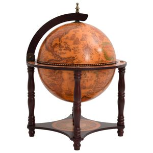 vidaXL Support &agrave; vin bar forme globe Marron Bois d'eucalyptus massif