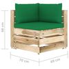 vidaXL Salon de jardin 7 pcs avec coussins Bois impr&eacute;gn&eacute; de vert