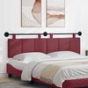 vidaXL T&ecirc;te de lit suspendue Ray&eacute; Bordeaux 190 x 55 x 5 cm tissu