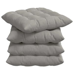 vidaXL Coussins de si&egrave;ge 4 pc Microfibre Gris clair 40 x 40 x 6 cm