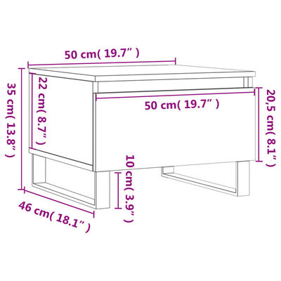vidaXL Table basse blanc 50x46x35 cm bois d'ingénierie