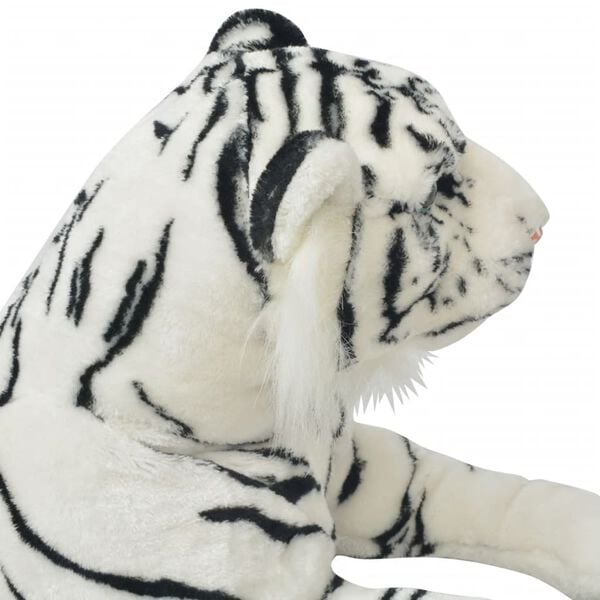 vidaXL Tigre en peluche Blanc XXL
