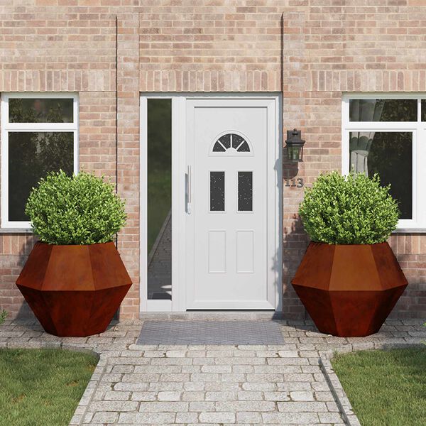 vidaXL Jardini&egrave;re 2 pcs Rouill&eacute; 100 x 100 x 80 cm