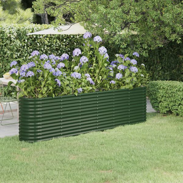 vidaXL Lit surélevé de jardin Acier galvanisé 260x40x68 cm Vert