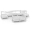vidaXL Salon de jardin 9 pcs Blanc Bois de pin massif