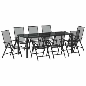 vidaXL Ensemble de salle &agrave; manger pour jardin 9 pcs Anthracite