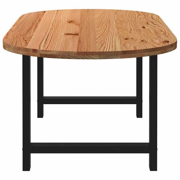 vidaXL Table &agrave; manger 220x100x74 cm bois de ch&ecirc;ne massif ovale