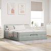 vidaXL Cadre de lit ottoman avec matelas gris clair 200x200 cm velours