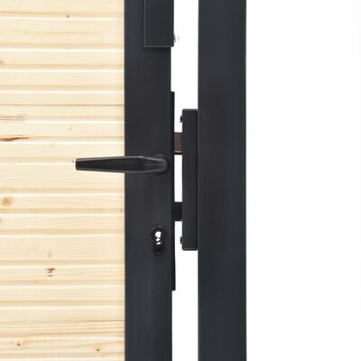vidaXL Portail de clôture en acier et bois d'épicéa 513x150 cm