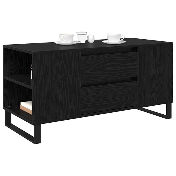 vidaXL Table basse Ch&ecirc;ne noir 102 x 44,5 x 50 cm Bois d'ing&eacute;nierie