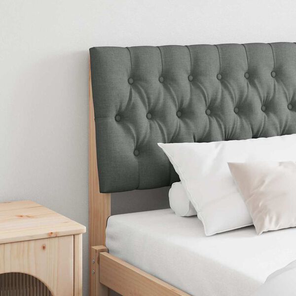 vidaXL T&ecirc;te de lit capitonn&eacute;e Gris fonc&eacute; 180 cm Pin massif