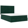 vidaXL Cadre de lit ottoman avec matelas vert fonc&eacute; 140x200 cm velours