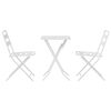 vidaXL Ensemble bistro de jardin 3 pcs Blanc Acier