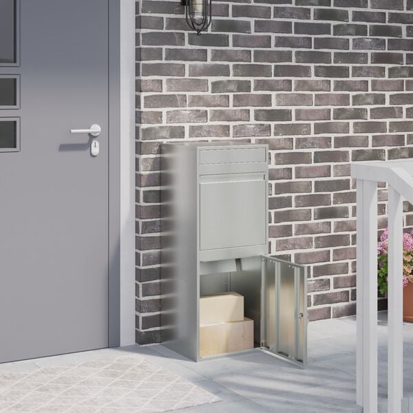 vidaXL Bo&icirc;te de d&eacute;p&ocirc;t de colis Noir 41 x 38 x 103 cm Acier galvanis&eacute;