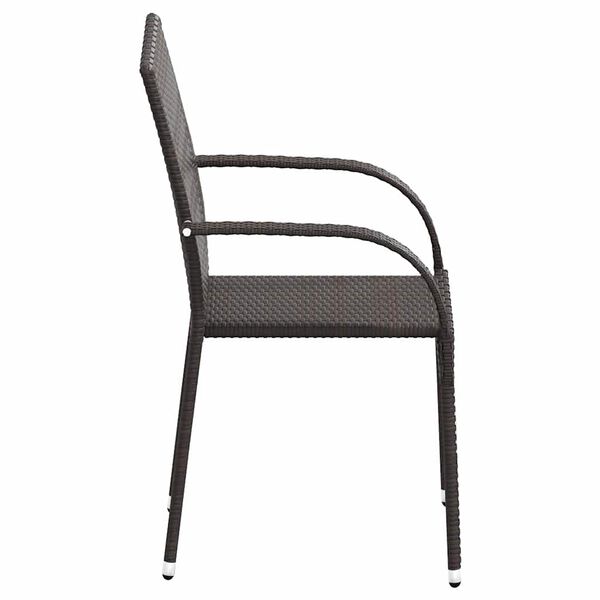vidaXL Chaises empilables d'extérieur lot de 4 Résine tressée Marron