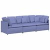vidaXL Canap&eacute; modulable avec coussins en tissu bleu jean