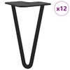 vidaXL Pied de meuble 12 pcs Noir 54,1 x 54,1 x 100 mm Fer