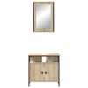 vidaXL Ensemble de mobilier de salle de bain avec &eacute;tag&egrave;re 2 pcs Marron