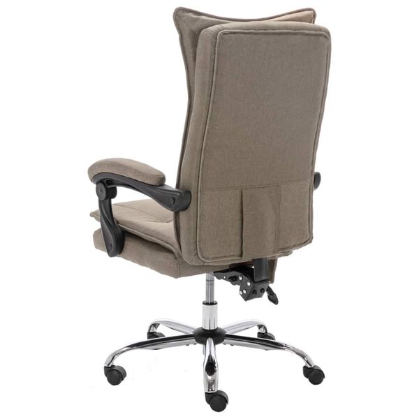 vidaXL Chaise de bureau de massage Taupe Tissu