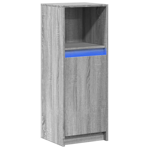 vidaXL Buffet avec LED sonoma gris 38x34x100 cm bois d'ing&eacute;nierie