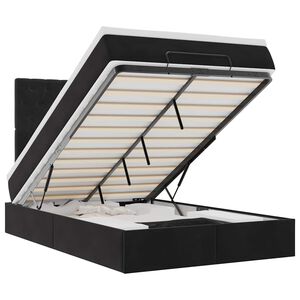 vidaXL Cadre de lit ottoman avec matelas noir 120x200 cm velours